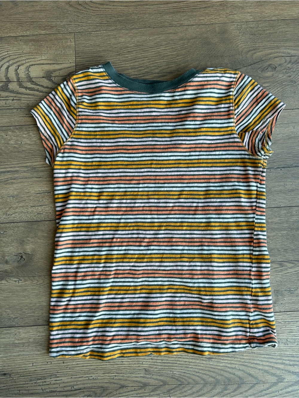 Universal Thread Short Sleeve Striped Tee - Green, Mustard, Pink, Cream